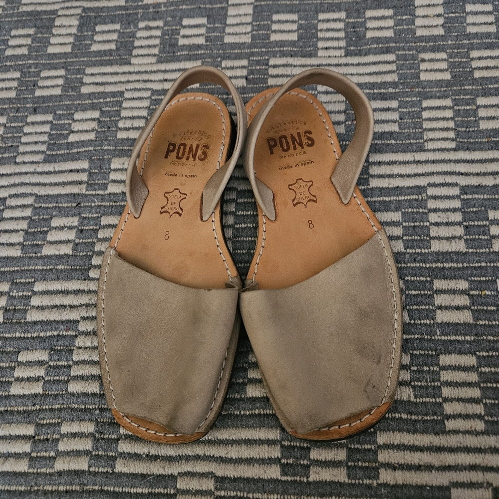 Avarca USA PONS Menorca Spanish Leather Sandals Gray Women 8 EUC